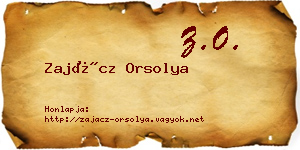 Zajácz Orsolya névjegykártya